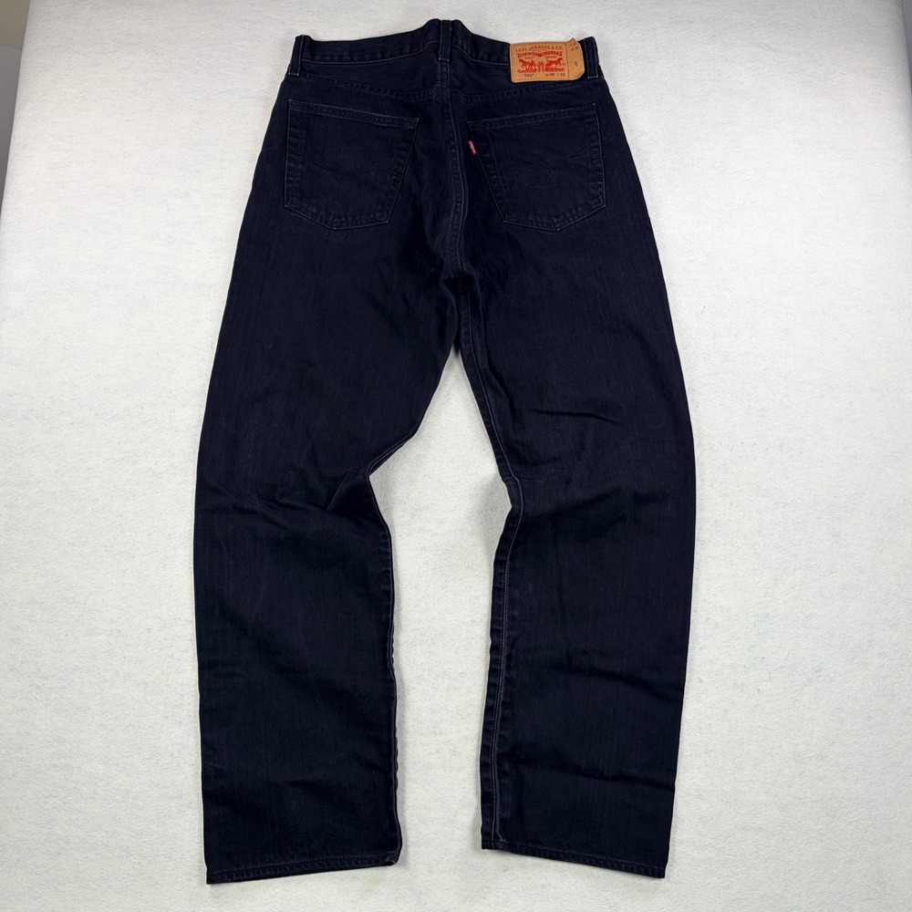Levis 501 Original Fit Mens Jeans 36x32 Black Denim Jeans Button Fly 00501-0638